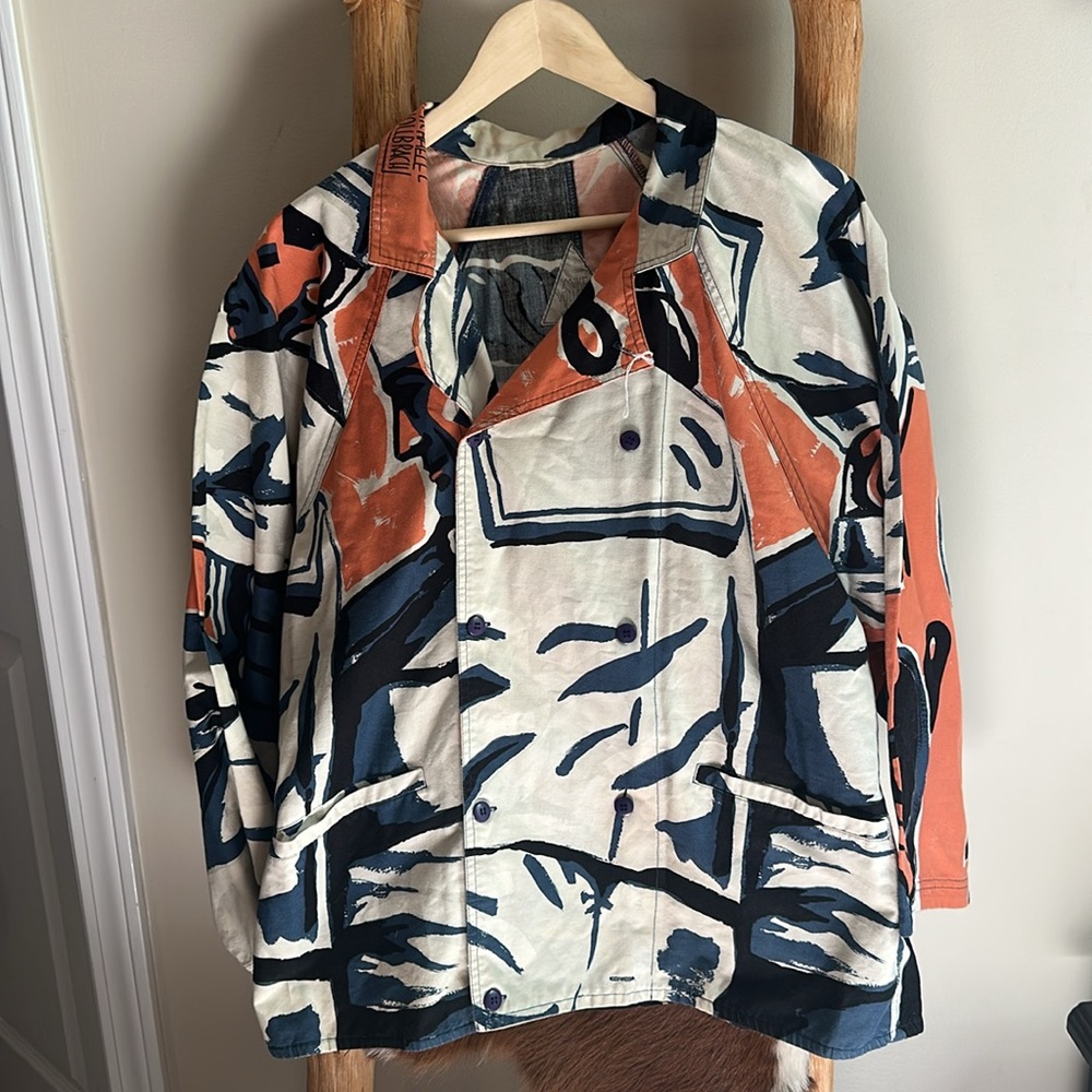 RARE Mike Vollbrach Sport Abstract Light Weight Military Jacket - Picture 2 of 7